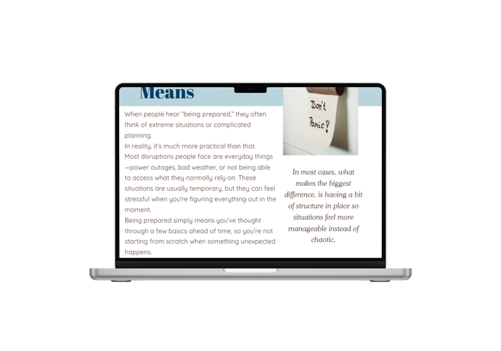 Meals and planning pages preview